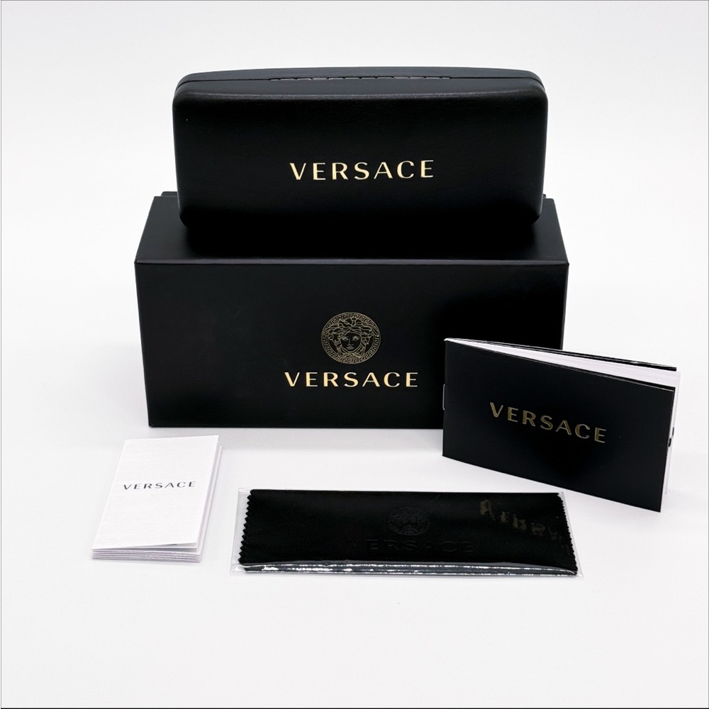 NEW VERSACE SQUARE SUNGLASSES MOD 2262 1433/87 BLACK VE2262 143387 EYEWEAR - Picture 6 of 6